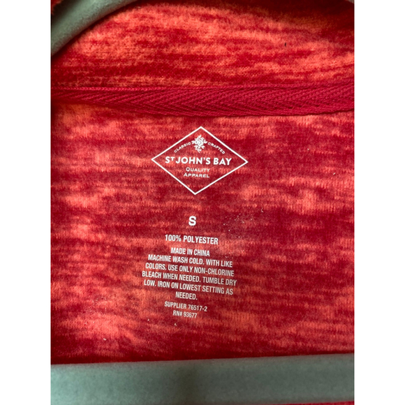 St Johns Bay Pullover Half-Zip Vibrant Red Athletic Athleisure Hiking Sporty S - Picture 4 of 5